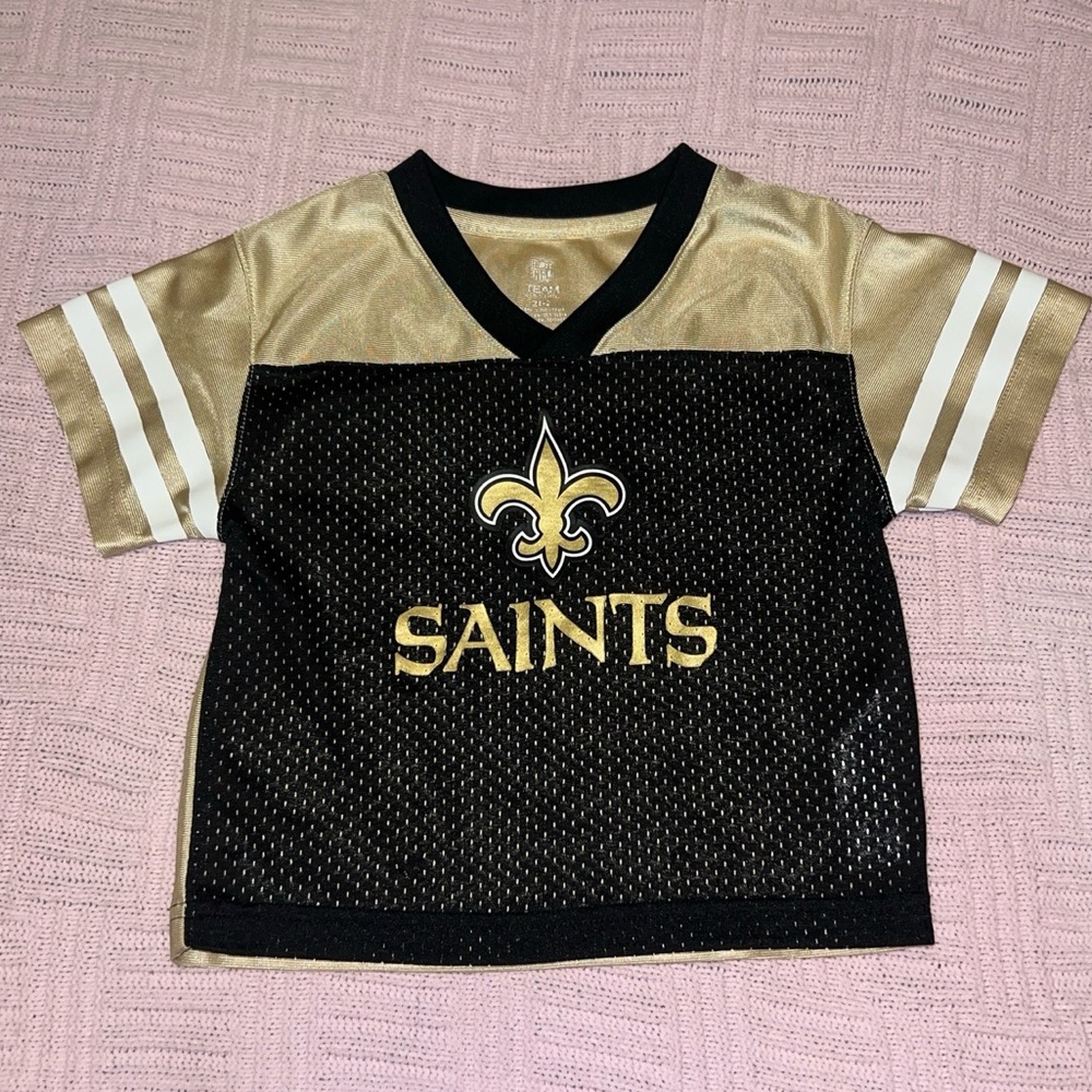 New Orleans Saints toddler 2T-2 black & Gold Jersey top